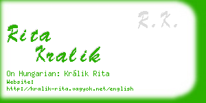 rita kralik business card